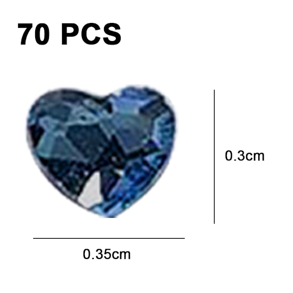 Krystal Hjerteformet Flatback 3d Neglekunst, Diamant Rhinestones Glitter Juvel Dekoration til Negle
