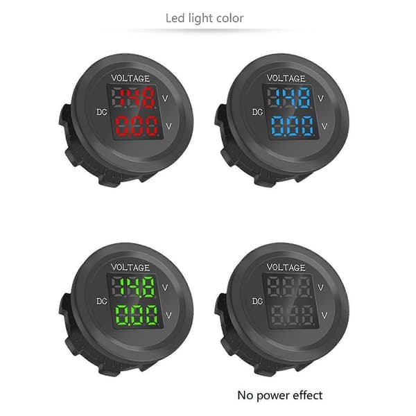 Rødt Lys 12v-24v Bil LED Display Digital Dobbel Spenningstester Vanntett 3-sifret Voltmeter For Bil