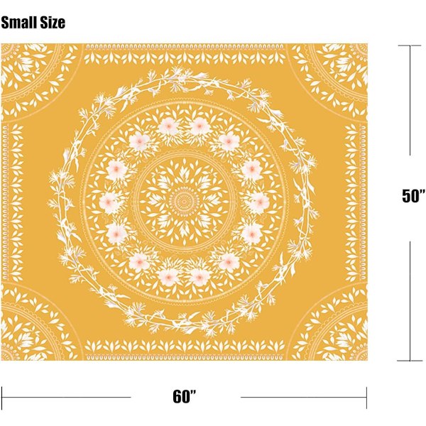 Valkoinen boheemi seinävaate, Mandala-kukallinen mitali H