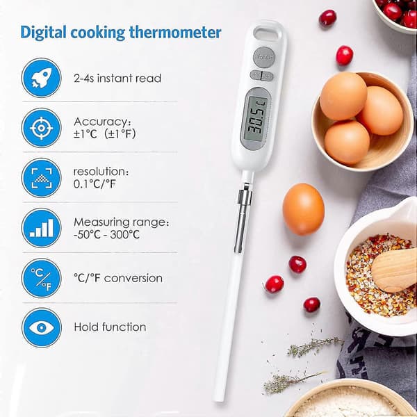 Kødtermometer Ipx65 Vandtæt Læs Madlavningstermometer, 5,6 tommer Lang Probe Digital Madtermometer