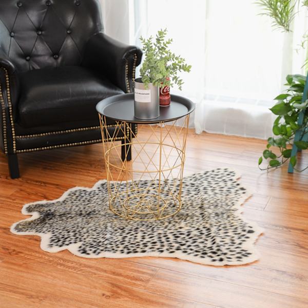 100x94cm Leopardmönstrad matta Imitation Faux Plyschmatta Hem Sovrum