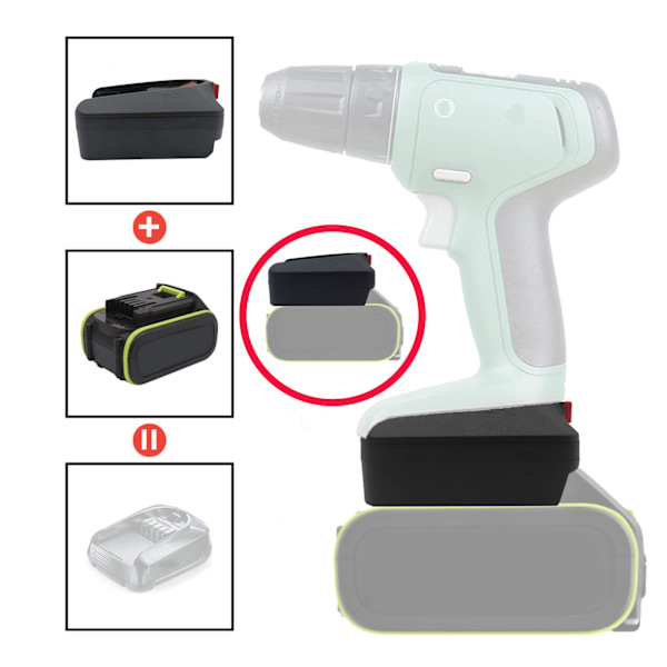 Litiumbatteriadapter for å konvertere fra WORX 20V Padfoot Green 5-pin til Bosch 18V PBA Power Tool-tilbehør