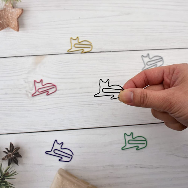 100 stk. Dyreformede Papirclips Assorterede Farver Kreative Søde