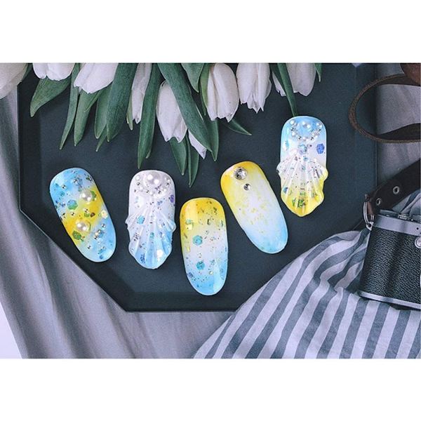 Micup Holografisk Nagelkonst Dekal Kit Iridescent Nagelpaljetter Sjöjungfru Färgglada Flakes Glitter Makeup för Nagel Ansikte Kropp Ögon - 8 Färger