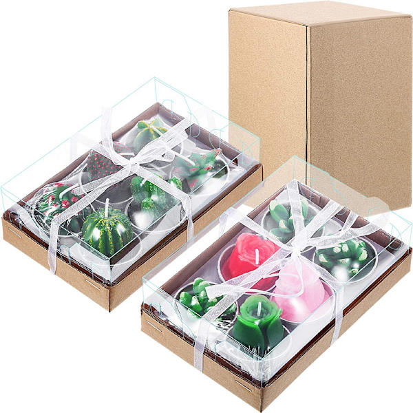 12 st Cactus Rose Tealight Ljus Handgjorda Delikata Succule
