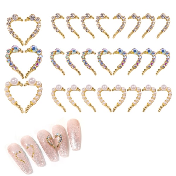 Heart Nail, DIY Nail Art Design Dekoration Tillbehör för flickor kvinnor