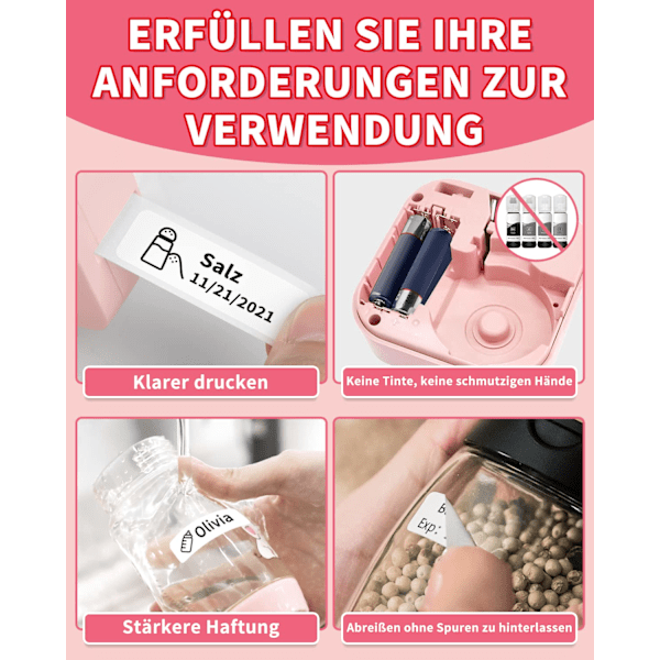 Bluetooth-tarra-tulostin, tarra-laite itseliimautuva, yhteensopiva iOS:n ja Androidin kanssa, kannettava mini-tarra-laite kotiin, toimistoon, kouluun ja tarrojen liimaamiseen