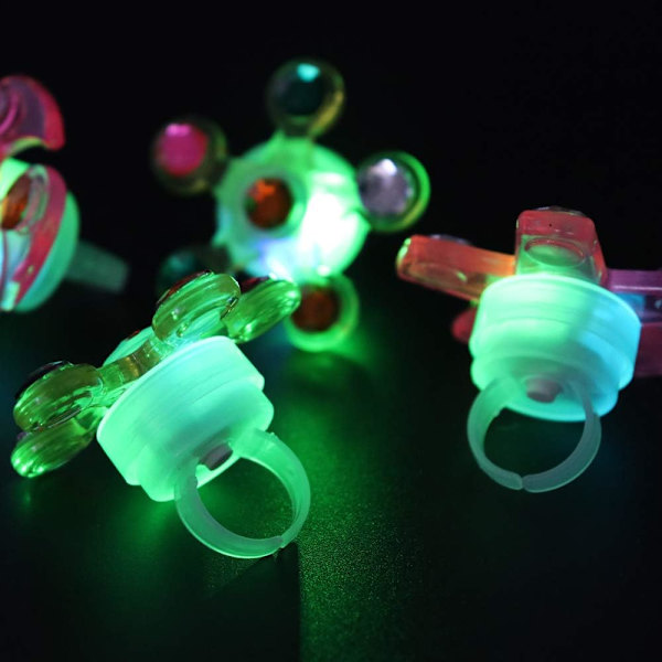Børnefødselsdagsfavoritter, 20 LED fingerlampe lysringe, farverige lysende legetøj, blinkende fødselsdagsbørn gaver, souvenir finger ring