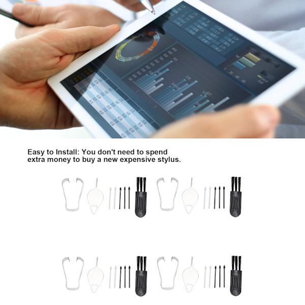 4 Sæt Tablet Pen Spidser Håndskrift Stylus Udskiftning Efterfyldninger Nib Værktøjssæt Til Samsung Tablet til S7 FE 12,4 Tommer T733 Sort Grå