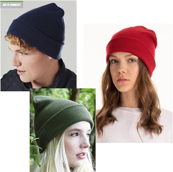 Unisex Stickad Mössa Upprullad Kant Mössor för Män och Kvinnor Varm Vinter