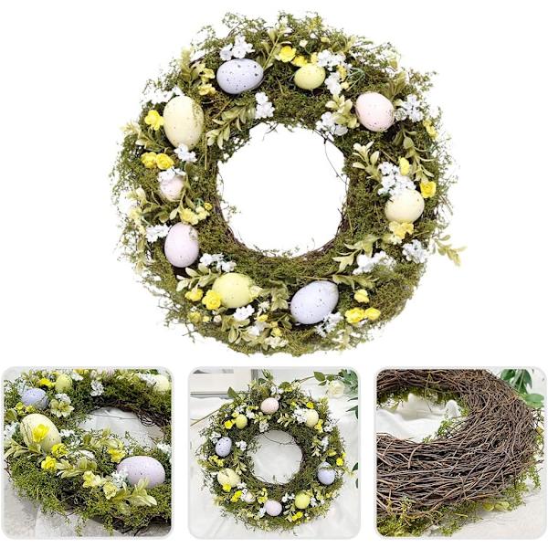 Grön påskkrans med ägg, blomsterkrans dörrkrans dekorat