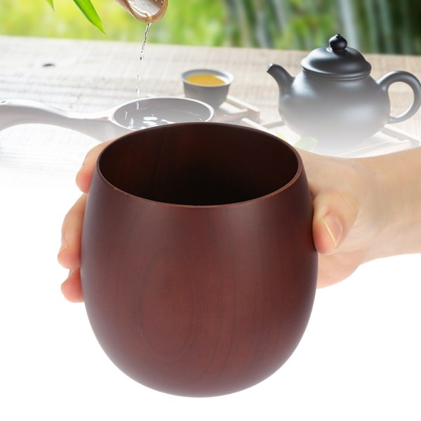 Miljövänlig Trä-tekopp, Dryckeskärl i Asiatisk Stil Perfekt För Te, Kaffe, Vin Och Vatten, Värmebevarande Effekt, 100% Naturligt Trä, Helt Ny