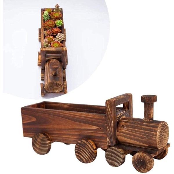 Trädgårdsvagnsdekor, Multifunktionell Displayställning med Hållbart Naturträ för Vardagsrum, Balkong, Sovrum, Arbetsrum, Trädgård (Väderbeständig)