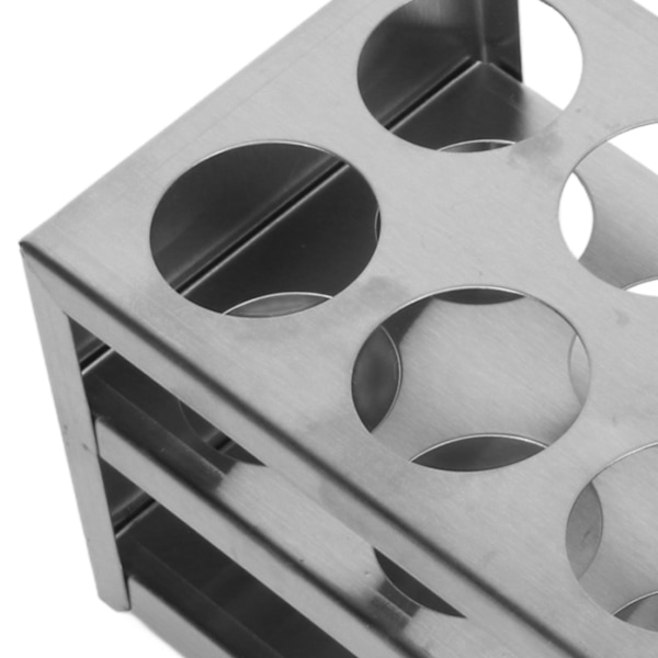 Reagensglas Holder 304 Rustfrit Stål 6 Hull 3 Lag Laboratorie Stativ Stativ til 32mm Rør