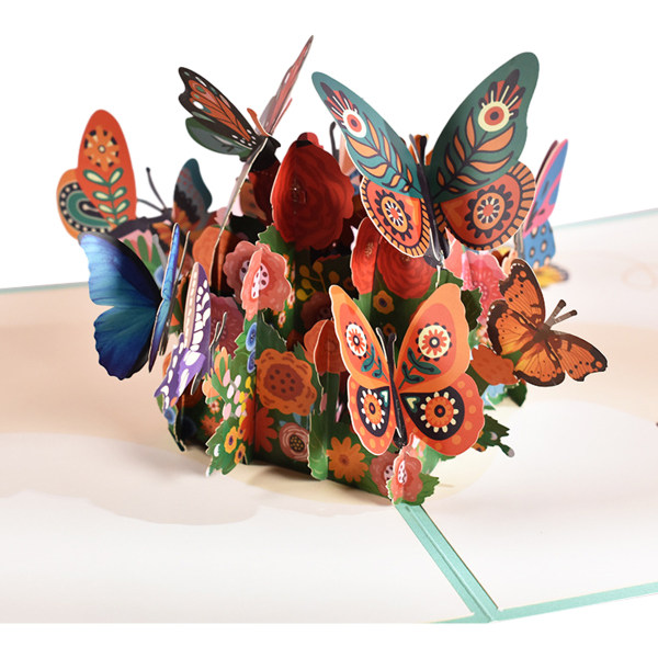 3D-pop up -kortti onnittelukortti kirjekuorella ja muistiinpanoilla