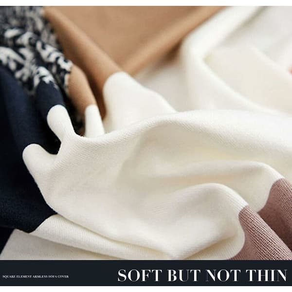 Sofabetræk til armløse sofaer, Universal pasform strækbart sofabetræk i polyester spandex stof, fuld beskyttelse møbelbeskytter (trykt sofa