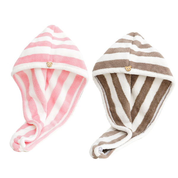 2-pack mikrofiberhårhandduk wrap turban, snabb torkning av hårtorkning till