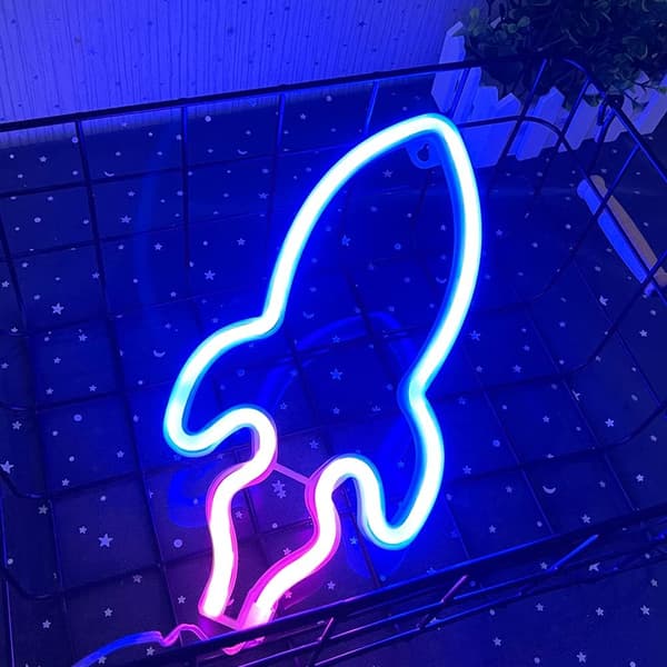 Raketti Neon Valot, LED Neon-merkki Neon-merkit Valomainokset, USB