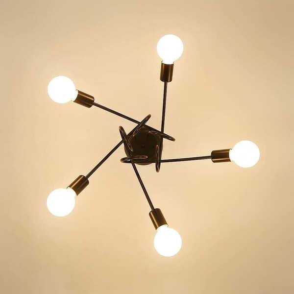Industriel Stil Loftlampe, Moderne Sputnik Lysekrone med Alsidig Belysning til Dine Opholdsrum