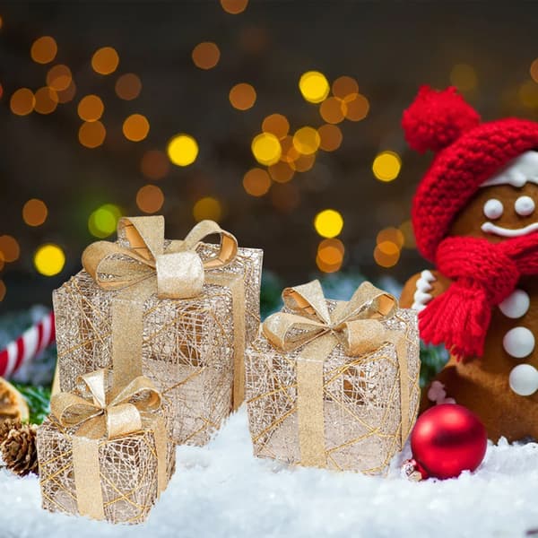 Julklappsaskar för juldekorationer inomhus och utomhus