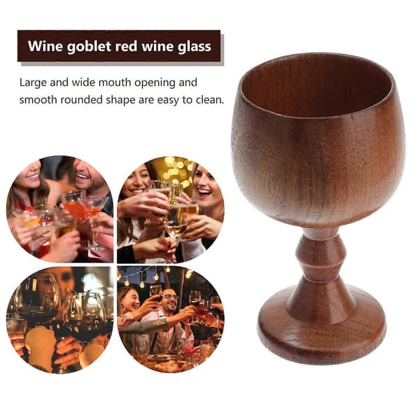 Vinglass i tre Klassisk vinstilk-kopp Kreativt solid vinglass for hjemmebarfest Brun