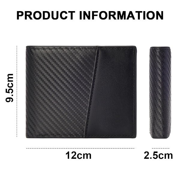 PU-läder Bifold Plånbok för Män - RFID Slim Bi Fold Plånböcker