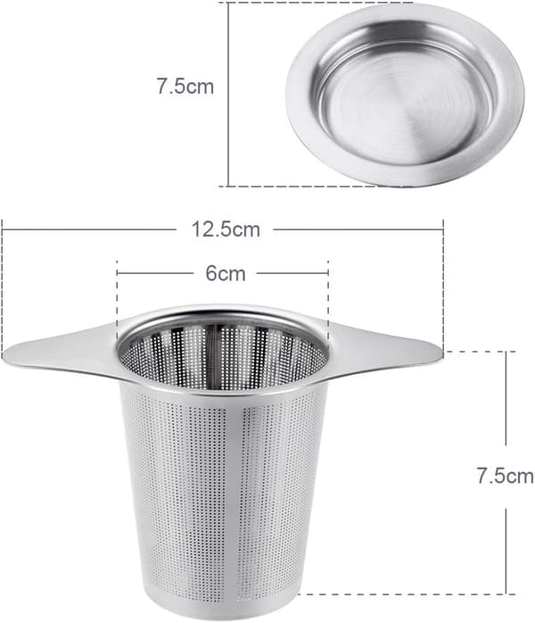 2 STK Tefilter Finhuls Rustfrit Stål Teinfuser Tesigte