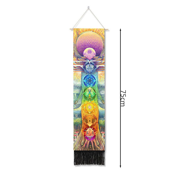 Sju Chakra Dekorativ Väggbonad Gobeläng Bohemia Tarot Fas Tassel Gobeläng Boho Art Gobelänger För Sovrum Kontor Dekor