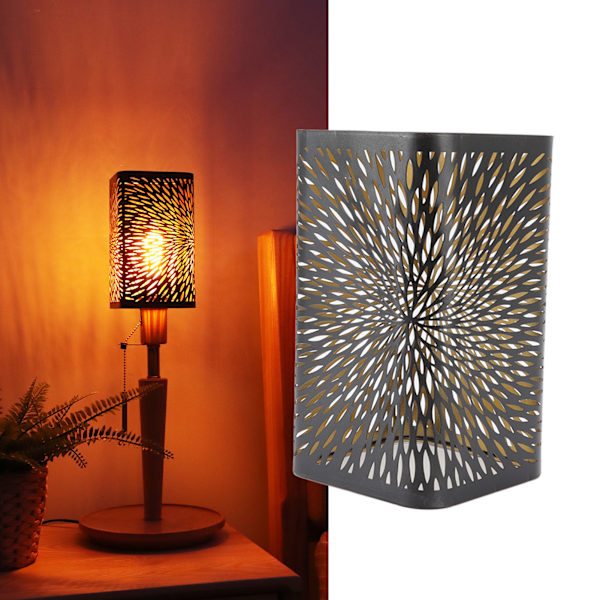 Lamp skärm smidesjärn ihålig design modern stil avtagbar bordslampa skärm för E27 E26 lamphållare