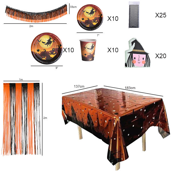 Festartikler for 30 – – inkluderer Halloween-tallerkener