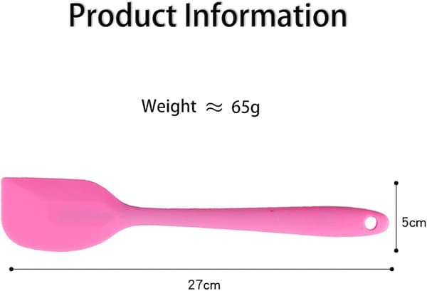 Pink - Silikone spatel, halv spatel, bagespatel, varmebestandig