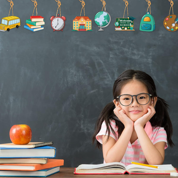24 st välkommen tillbaka till skolan prydnader papper hängande banderoll