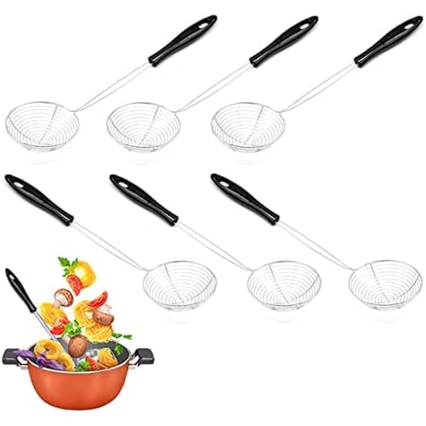 Lättanvänd matlagningsredskap, djup skeddesign för snabb filtrering av mat, bred användning för olika fasta livsmedel, gummibelagt handtag för
