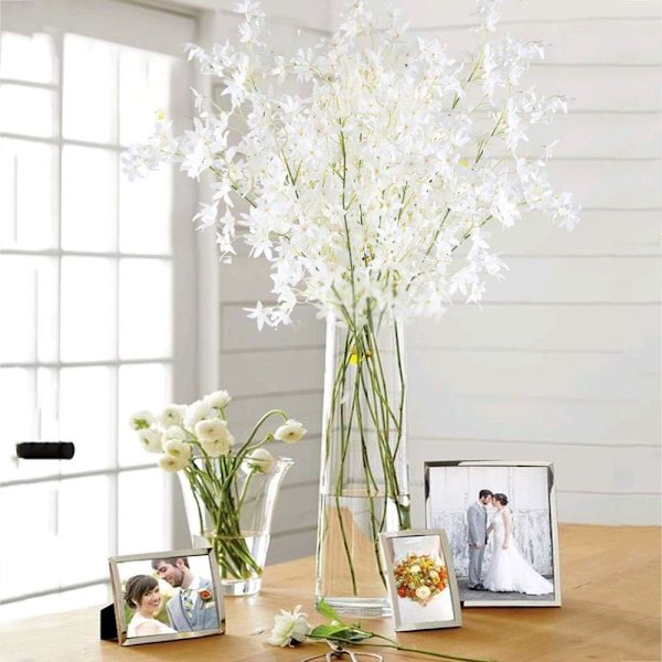 3 stk. Kunstige Hvide Kirsebærblomster 115CM Sakura Bouquet