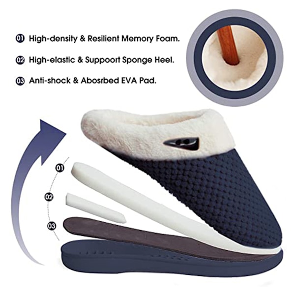 Mjuka minnesskum tofflor för kvinnor Komfort Varma Slip on Hou