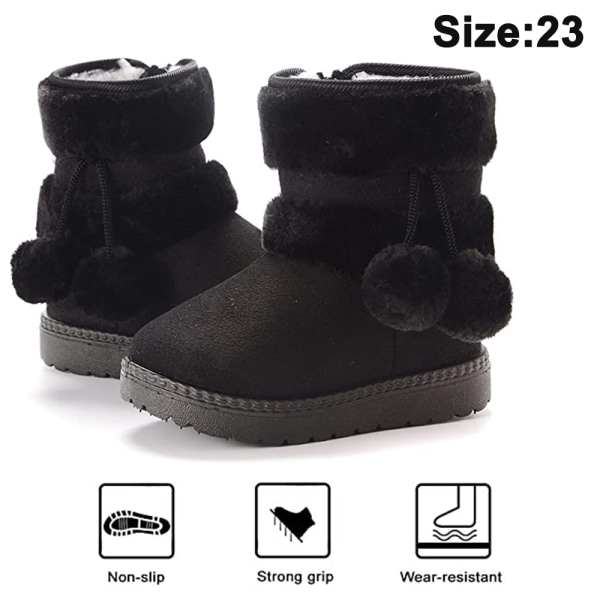 1 par Baby Boys Girls Snow Boots Premium Button Non Slip Soft S