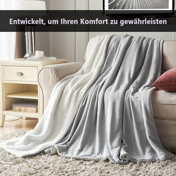 Koseteppe mykt 130 x 160 cm, tykt varmt sofateppe