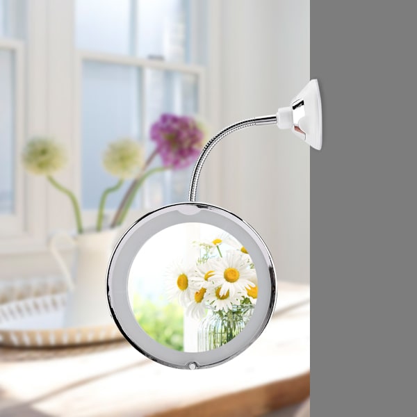 5x Förstorande LED-glas Resesminkspegel Justerbar Toalettbordsspegel