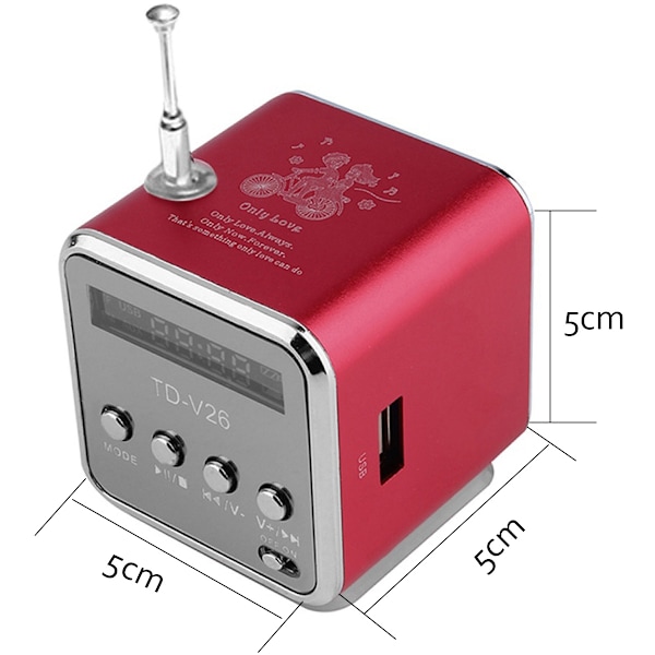 Bærbar Mini USB-høyttaler MP3/4 Musikkspiller Støtter SD TF-kort USB2.0 Stereo FM-radio