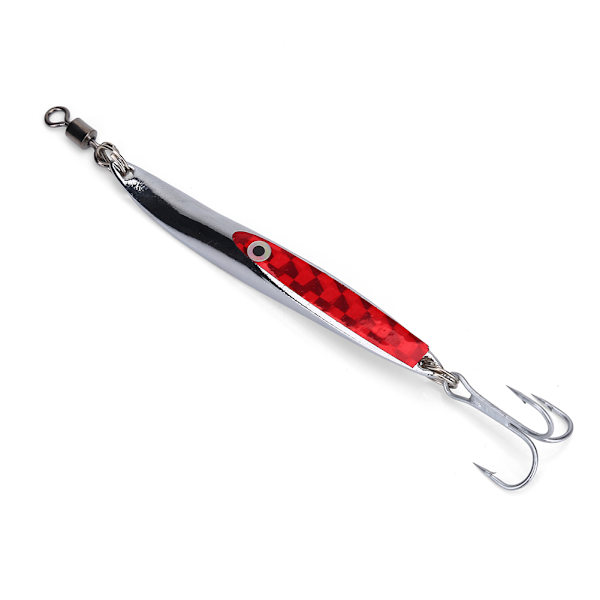 Lureja Sekvenssit Metalli Bass Hard Spoon Bait Jig Lure Teko-koukku (Punainen 28g)