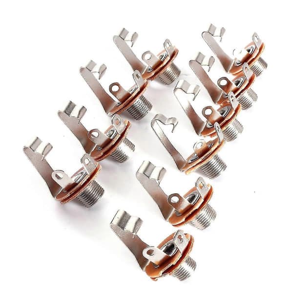10 stk. Mono Input Jack til Guitar Bas 6,35 mm Orange