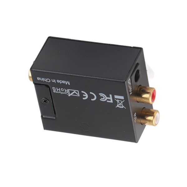 Digitaalinen-analogimuunnin DAC-dekooderi Toslink- ja koaksiaalituloilla analogisille 2RCA-ulostulosille Musta isäntä USB-kaapeli Kuituoptiikka-kaapeli