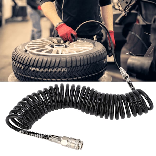 Recoil Luftledning Trycktålig Hållbar Flexibel Lättvikts Spiralformad Luftledning för Bil Motorcykel 5m/16.4ft