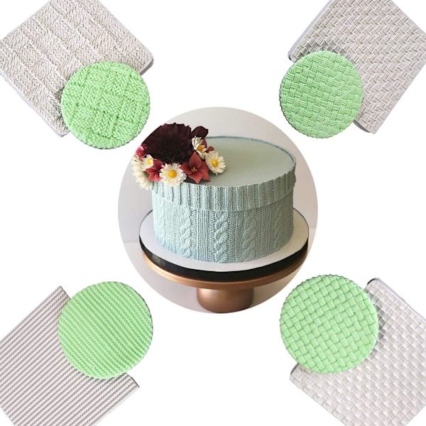 (Sarja 4) Neulonta Silikoninen Fondant Muotti/Neule Simpress Tekstuuri