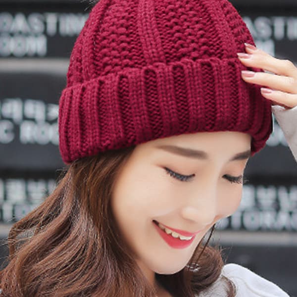 Hue beanie snowski vinter strikket uld skull hat