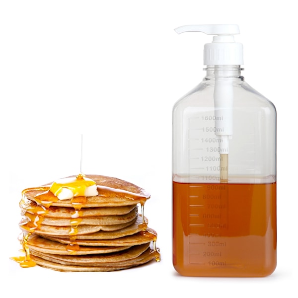 1600ml Enkle Trykkpumpeflasker Tomme Sirup Ketchup Sauser Krydderbeholdere Klemflaske
