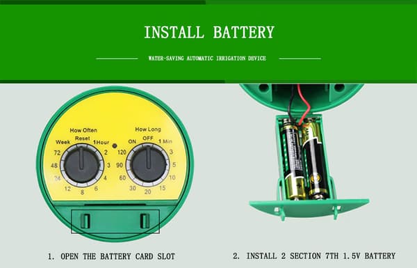 Automatisk vandingsur-controller, elektronisk multi-programsystem til havevanding, justerbar fra 1 til 120 minutters ventilåbningstid, premium