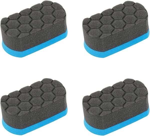 4 Delar Lättgrepp Mjuk Hex Logic Applikator Pad Däckglans Ap