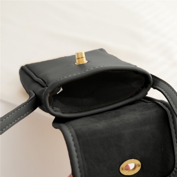 Mini PU mobiltelefonväska söt flip Messenger-väska en axel