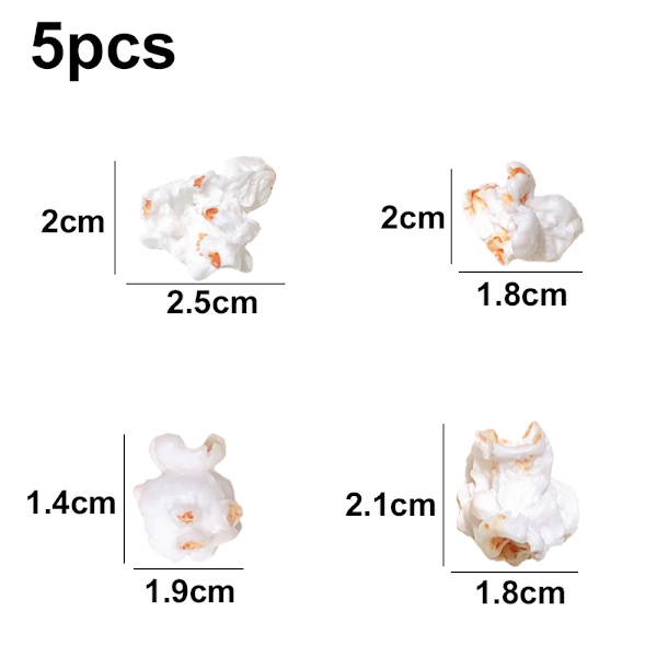 Simuleret Popcorn Charms Harpiks Popcorn Dekorationer Til Smykker